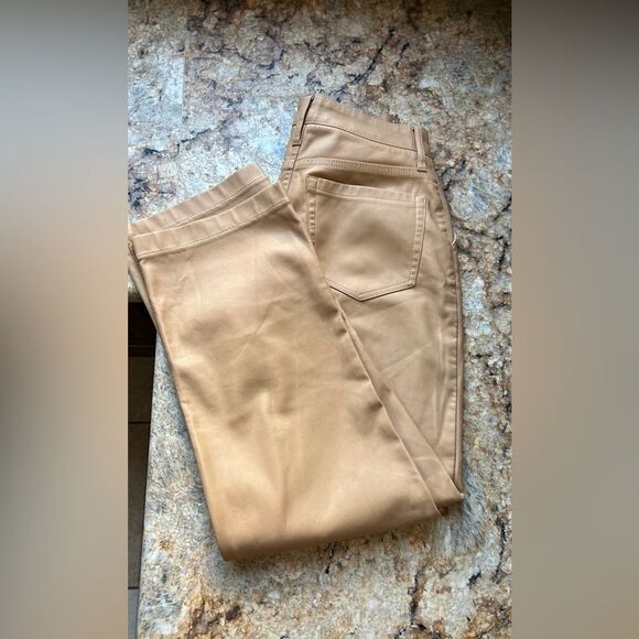 Hollister High-Rise Faux Leather Tan Pants - Picture 3 of 7